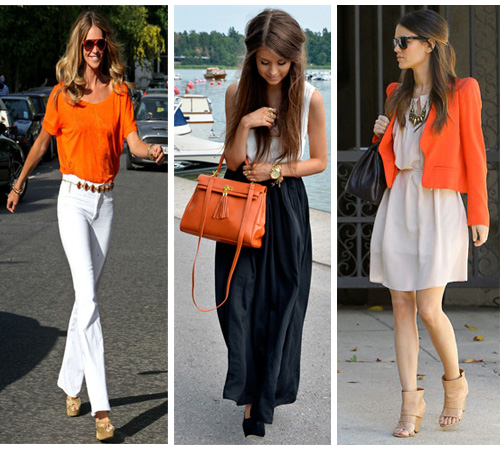 blusa laranja combina com que cor de saia